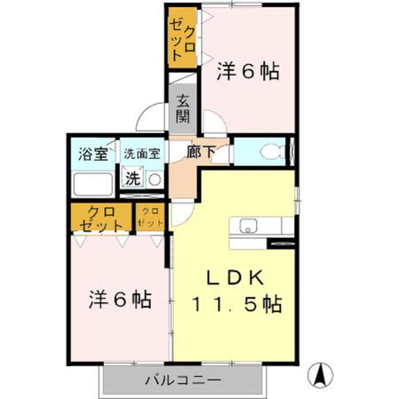 住道駅 徒歩21分 2階の物件間取画像